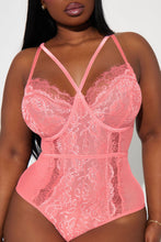 Load image into Gallery viewer, Let&#39;s Have Some Fun Lace Teddy - Coral
