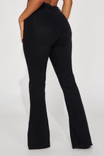 Load image into Gallery viewer, Rule Breaking Embellished Stretch Flare Jeans - Black Wash
