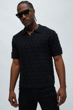 Load image into Gallery viewer, Jaxton Textured Polo - Black
