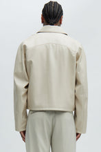 Load image into Gallery viewer, Prospect Faux Leather Cropped Jacket - Cream
